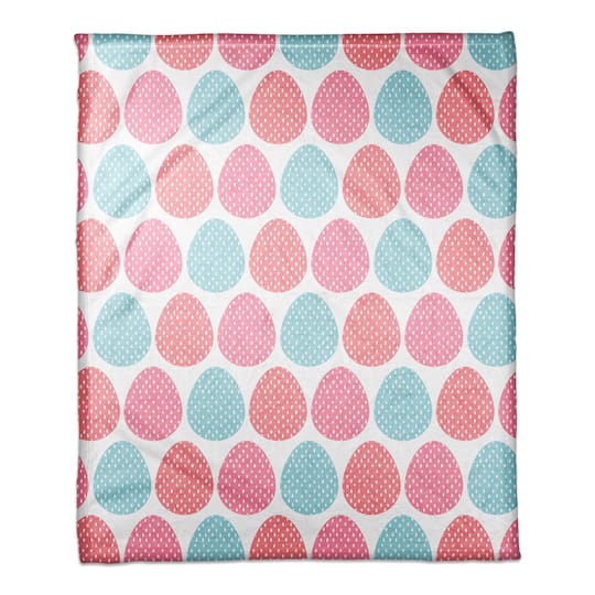 Colorful Dotted Easter Eggs Throw Blanket